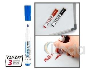 Whiteboard marker 1 piece with magnetic cup, blue