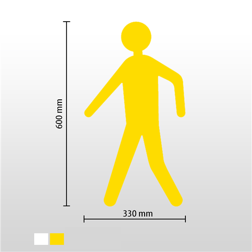 Gyalogos ember kültéri és beltéri padlójelölő 600*330mm fehér 1,6mm vastag csúszásmentes felület R11