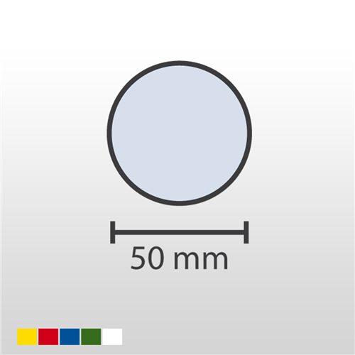WT-5110 Padlójelölő kör elem átmérő 50mm - Sárga, Piros, Kék, Zöld, Fehér - (25 darab/csomag)