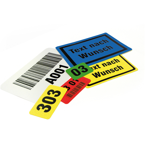LB(7113) yellow/black 100mm*300mm labels for shelf or floor with individual print